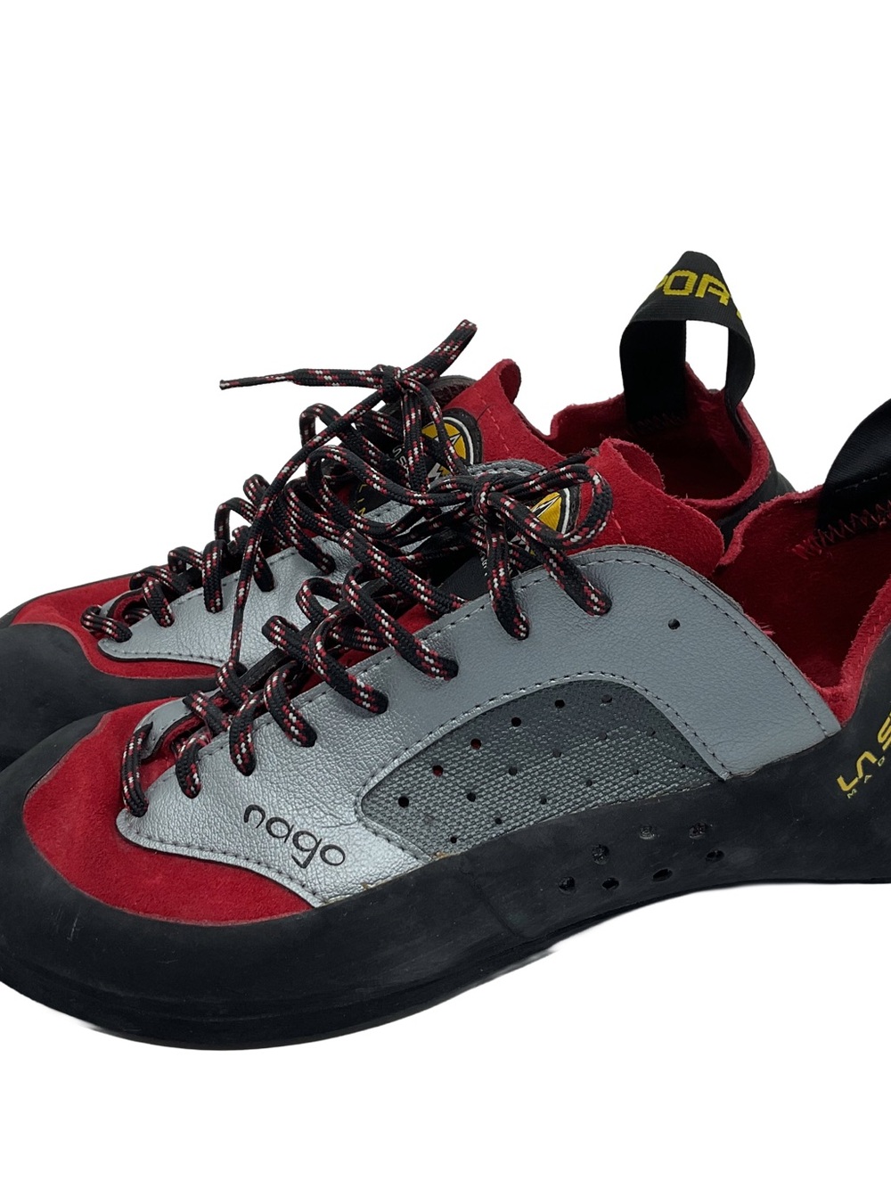 La Sportiva Nago Climbing Shoes in Red and Gray